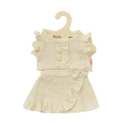 Heless Doll Ruffle Top and Skirt Set - Ecru