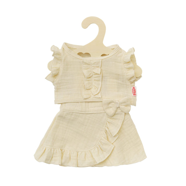 Heless Doll Ruffle Top and Skirt Set - Ecru
