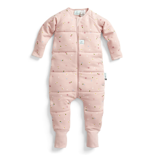 ergoPouch Organic Winter Long Sleeve Sleep Onesie - Daisies 2.5 TOG