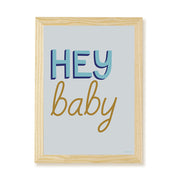 Hibou Design Hey Baby Art Print - Blue