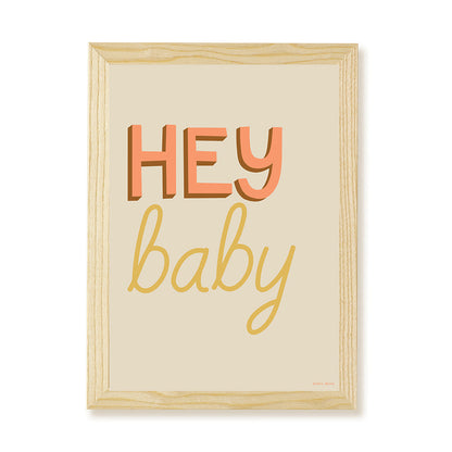 Hibou Design Hey Baby Art Print - Sand