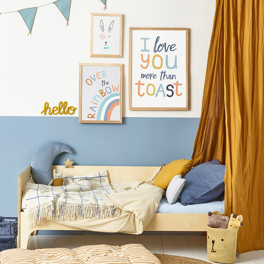 Hibou Design I Love You More Than Toast Art Print - Blue Melange