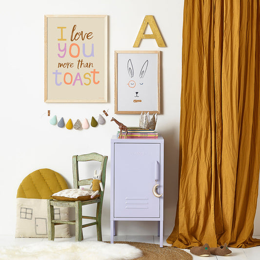 Hibou Design I Love You More Than Toast Art Print - Sand
