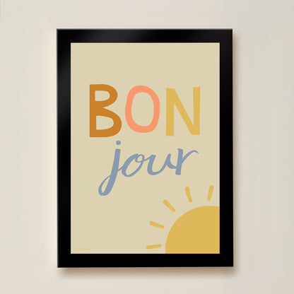 Hibou Design Bonjour Art Print - Sand