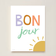 Hibou Design Bonjour Art Print - White