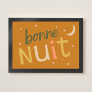 Hibou Design Bonne Nuit Art Print  - Burnt Orange