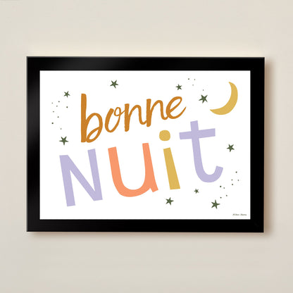 Hibou Design Bonne Nuit Art Print - Confetti White