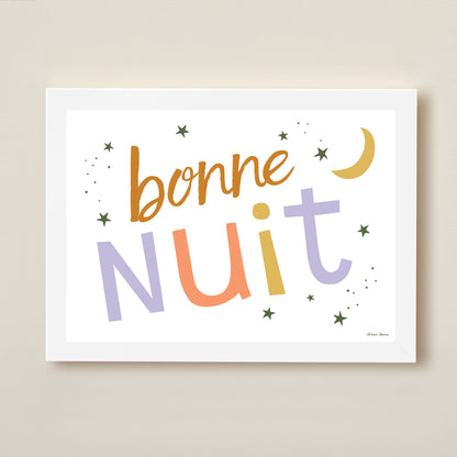 Hibou Design Bonne Nuit Art Print - Confetti White