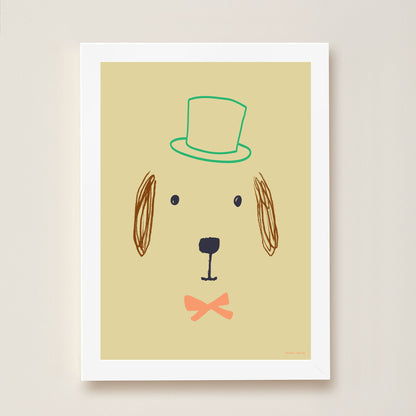 Hibou Design Bruno Dog Art Print - Hay