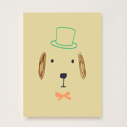 Hibou Design Bruno Dog Art Print - Hay