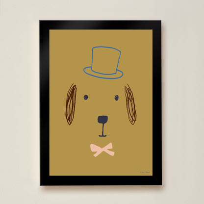 Hibou Design Bruno Dog Art Print - Olive