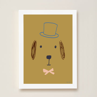 Hibou Design Bruno Dog Art Print - Olive