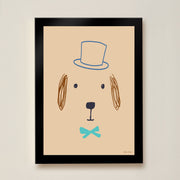 Hibou Design Bruno Dog Art Print - Plaster Pink