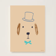 Hibou Design Bruno Dog Art Print - Plaster Pink