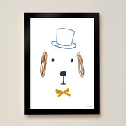 Hibou Design Bruno Dog Art Print - White