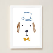Hibou Design Bruno Dog Art Print - White