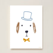 Hibou Design Bruno Dog Art Print - White