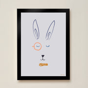 Hibou Design Hector Hare Art Print - Lilac
