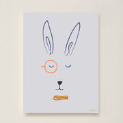 Hibou Design Hector Hare Art Print - Lilac