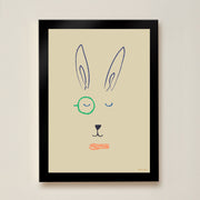 Hibou Design Hector Hare Art Print - Sand