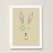 Hibou Design Hector Hare Art Print - Sand