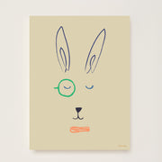 Hibou Design Hector Hare Art Print - Sand