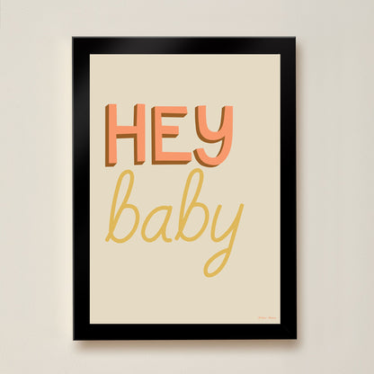 Hibou Design Hey Baby Art Print - Sand
