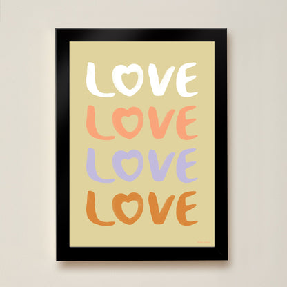 Hibou Design Love Art Print - Hay