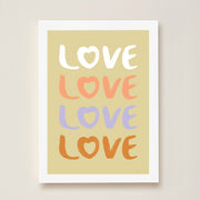 Hibou Design Love Art Print - Hay