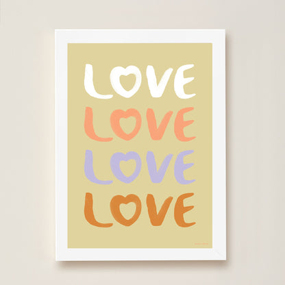 Hibou Design Love Art Print - Hay