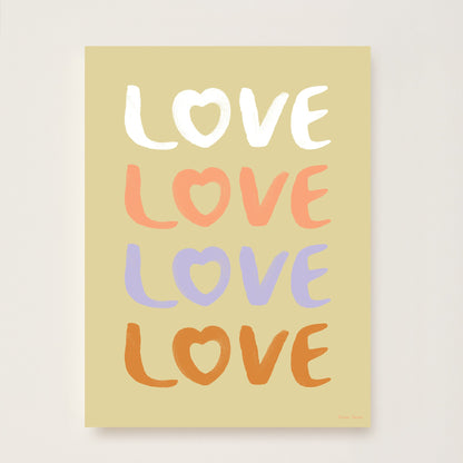 Hibou Design Love Art Print - Hay