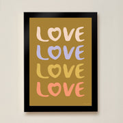 Hibou Design Love Art Print - Olive