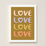 Hibou Design Love Art Print - Olive
