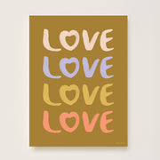 Hibou Design Love Art Print - Olive