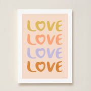 Hibou Design Love Art Print - Pink