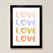 Hibou Design Love Art Print - White