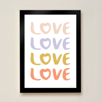 Hibou Design Love Art Print - White