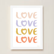 Hibou Design Love Art Print - White