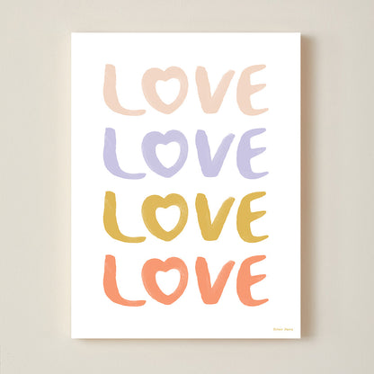 Hibou Design Love Art Print - White