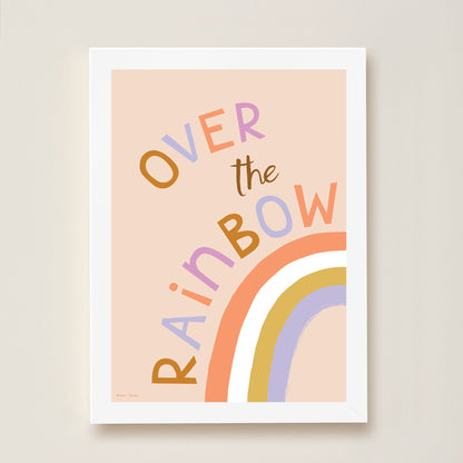 Hibou Design Over the Rainbow Art Print - Pink