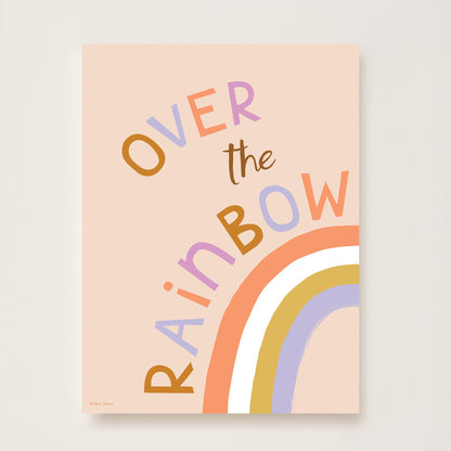 Hibou Design Over the Rainbow Art Print - Pink