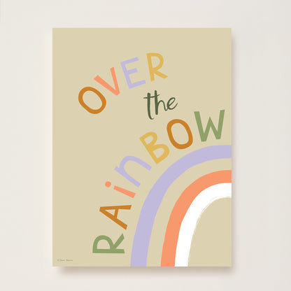Hibou Design Over the Rainbow Art Print - Sand