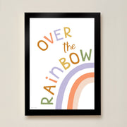Hibou Design Over the Rainbow Art Print - White