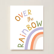 Hibou Design Over the Rainbow Art Print - White