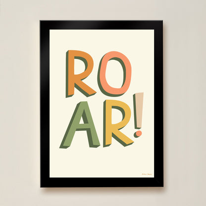 Hibou Design Roar Art Print - Cream