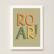Hibou Design Roar Art Print - Khaki