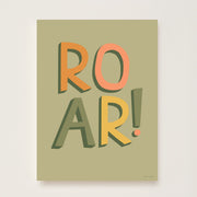 Hibou Design Roar Art Print - Khaki
