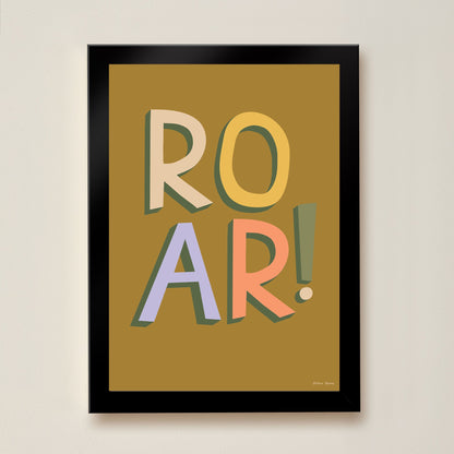 Hibou Design Roar Art Print - Olive