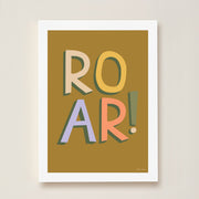 Hibou Design Roar Art Print - Olive