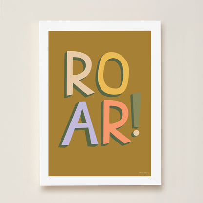 Hibou Design Roar Art Print - Olive